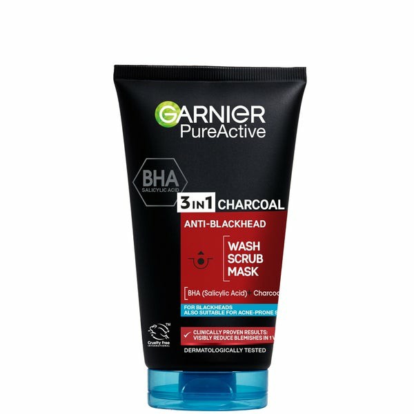 Pure Active 3In1 Charcoal Blackhead Mask Wash Scrub 150Ml  |  Face Wash Face Wash Face Wash